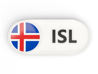 Round icon with flag of iceland