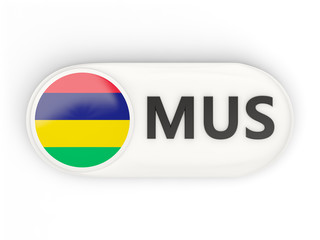 Round icon with flag of mauritius