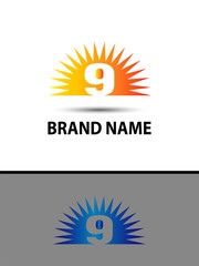 Number nine 9 logo design icon
