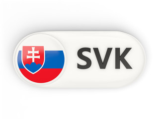 Round icon with flag of slovakia