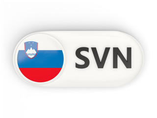 Round icon with flag of slovenia