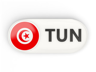 Round icon with flag of tunisia
