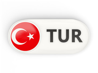 Round icon with flag of turkey