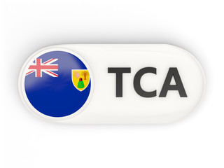Round icon with flag of turks and caicos islands