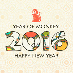 Greeting card for Year of the Monkey celebration.