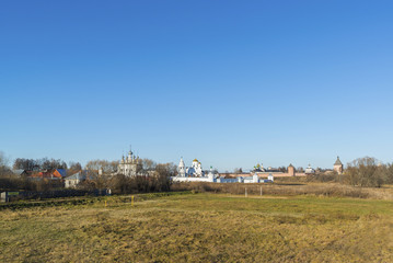 Fototapeta na wymiar View of Suzdal in late autumn. Golden Ring Russia Travel