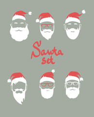 Set illustrations -- Santa avatars