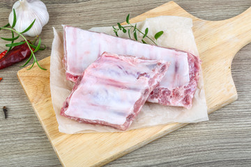 Raw pork ribs