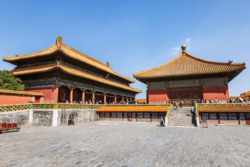 The ancient royal palaces of the Forbidden City in Beijing, China