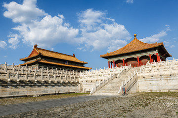The ancient royal palaces of the Forbidden City in Beijing, China