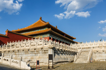 Obraz premium The ancient royal palaces of the Forbidden City in Beijing, China