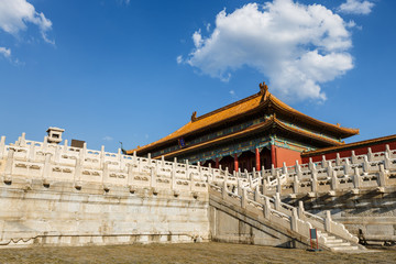 The ancient royal palaces of the Forbidden City in Beijing, China