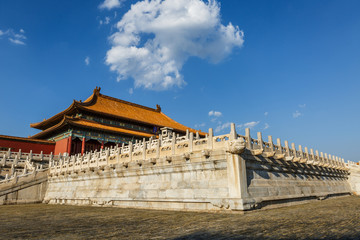 The ancient royal palaces of the Forbidden City in Beijing, China