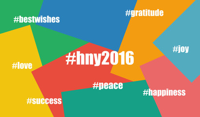 Vector design for Happy New Year 2016 greeting; New year best wishes