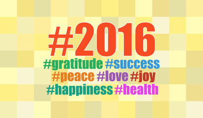 Vector design for Happy New Year 2016 greeting; New year best wishes