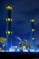 Power Plant At Night