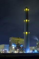 Power Plant At Night