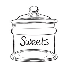 Candy jar illustration.