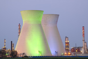 Nuclear power station ander blue sky