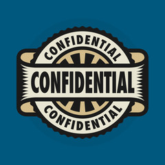 Stamp or emblem with text Confidential