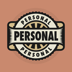 Stamp or emblem with text Personal