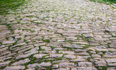 cobblestone pavement in the old town