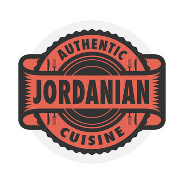 Abstract stamp with the text Authentic Jordanian Cuisine