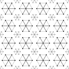 Seamless black and white background with abstract geometric shapes