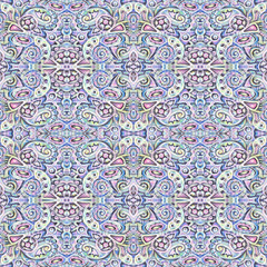 Seamless pattern. Abstract painting. Canvas. Psychedelic ornate pattern. Oriental ornamental.