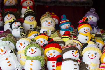 Soft toys at Christmas market of Munich Residence (Germany)
