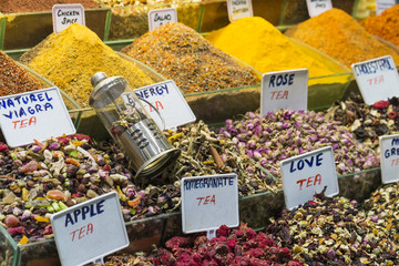 Tea shop in Grand Bazaar, Istanbul, Turkey.