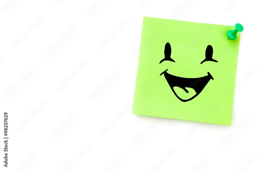 Poster composite image of smiling face