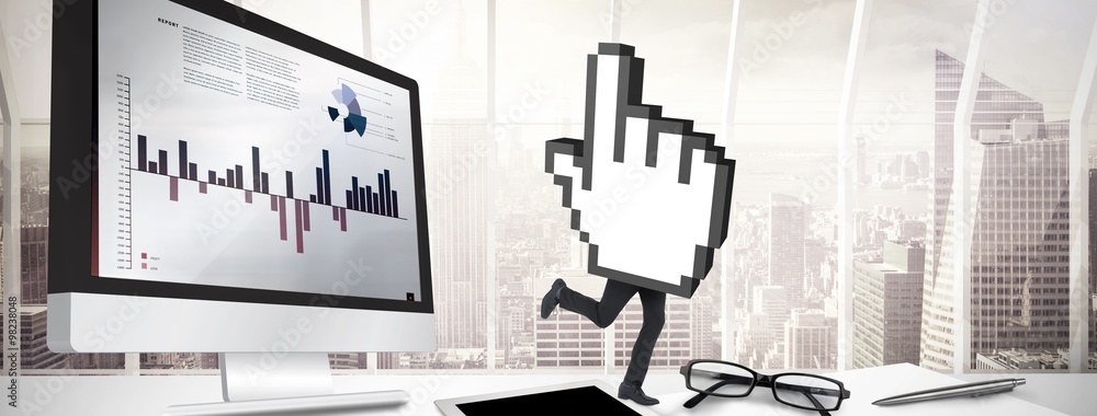 Poster composite image of cursor with legs