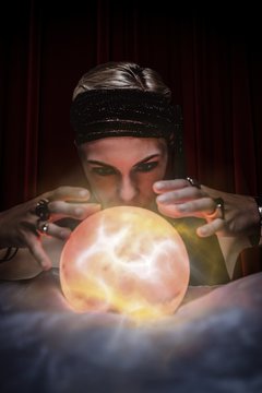 Composite Image Of Fortune Teller Forecasting The Future