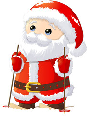 Santa Claus painted on a white background