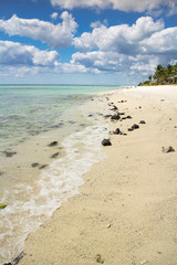 Wave of the sea on sand beach in Mauritius