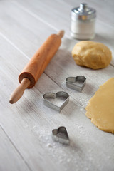 Ingredients and utensils to cook cookies