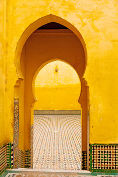 old door in morocco africa ancien and wall ornate brown