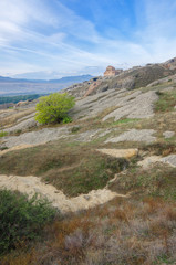 Fototapeta na wymiar Uplistsikhe is an ancient rock-hewn town in eastern Georgia