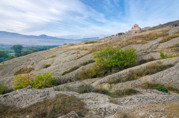 Uplistsikhe is an ancient rock-hewn town in eastern Georgia