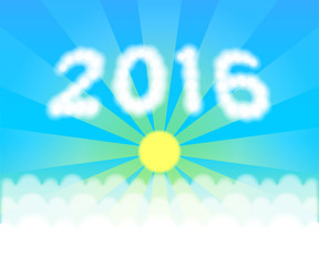 年賀素材　空デコ文字　日の出1