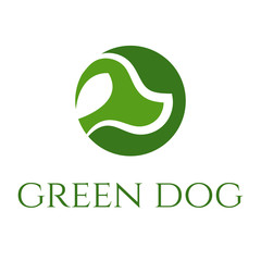 green dog veterinary vector concept