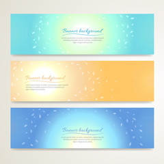 Set of abstract banner design with luminous background in vector