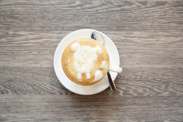 coffee on wood background