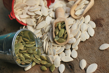 Dried white pumpkin seeds