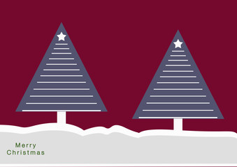 Fototapeta premium Alberi di natale astratti con sfondo rosso