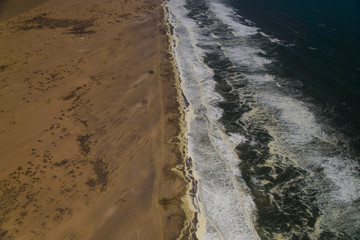 ナミブ砂漠と大西洋空撮