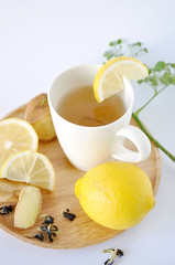 Cup of Ginger Tea with Lemon
