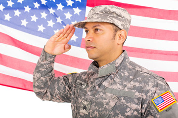 american soldier saluting
