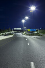 Empty Highway At Night